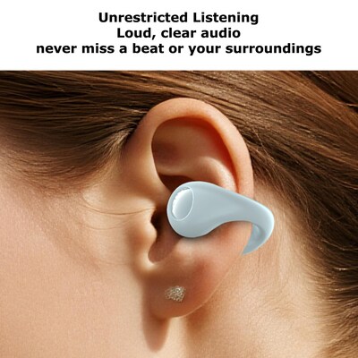echelon Echo Open Earbuds True Wireless Open-Ear Clip-On Design, IPX5 Water Resistant Blue