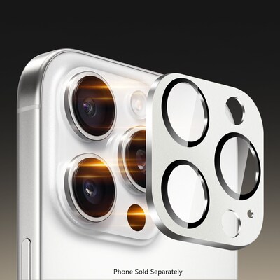 SaharaCase Ultra-Strong Camera Lens Protector for Apple iPhone 16 Pro and 16 Pro Max, White Titanium, 2/Pack (ZD00162)