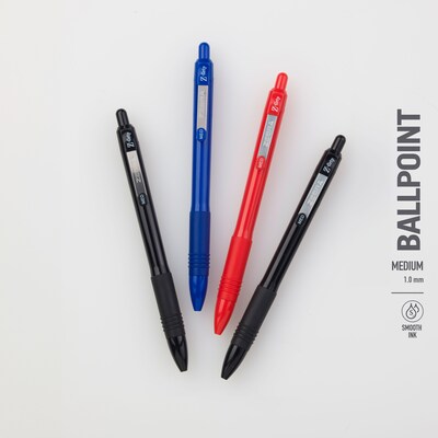 Zebra Z-Grip Retractable Ballpoint Pens, Fine Point, 0.7mm, Black Ink, 12/Pack (20710)
