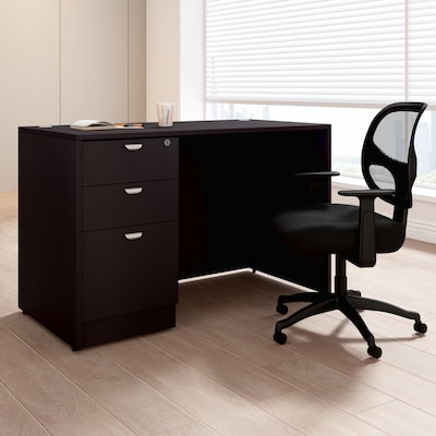 Boss Office Products 48W Desk with Box/Box/File Pedestal, Mocha (GROUP104-MOC)