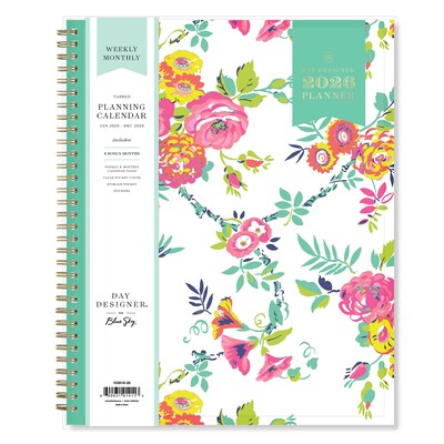 2026 Blue Sky Day Designer Peyton 8.5 x 11  Weekly & Monthly Planner, Plastic Cover, Multicolored (103618-26)