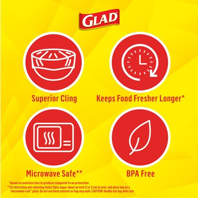 Glad Cling N Seal Plastic Food Wrap, 300 Square Foot Roll - 4 Pack (Package  May Vary)