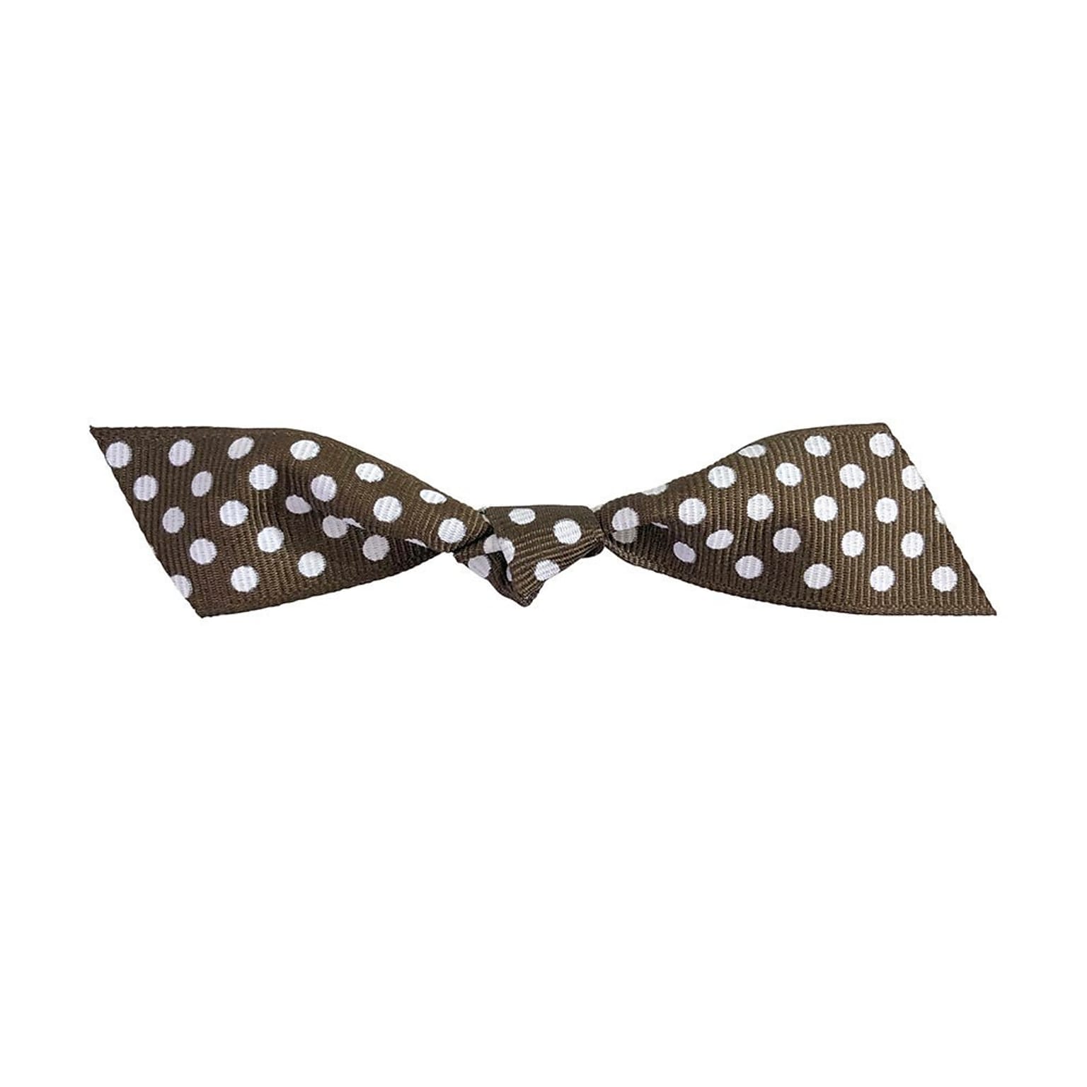 JAM Paper Grosgrain Bows, Brown with White Polka Dots Flair, 100/Pack (52640349352)