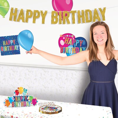 Beistle Happy Birthday Streamer, Gold, 3/Pack (56186-GD)
