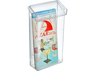 Azar Brochure Holder, 5.25 x 10, Vertical, Desktop/Wall, Clear, Acrylic, 2/Pack (252962)
