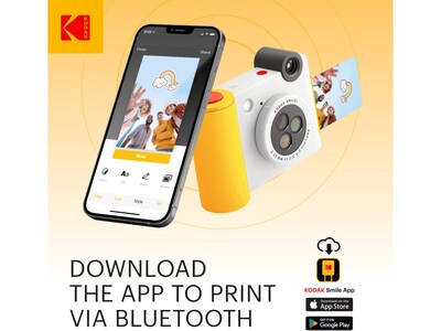 Kodak Smile+ 5 Megapixels Digital Instant Print Camera, White/Yellow (RODSMPCAMW)