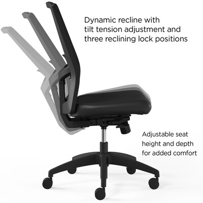Union & Scale™ Workplace2.0™ 500 Series Armless Vinyl Task Chair, Black 52266)
