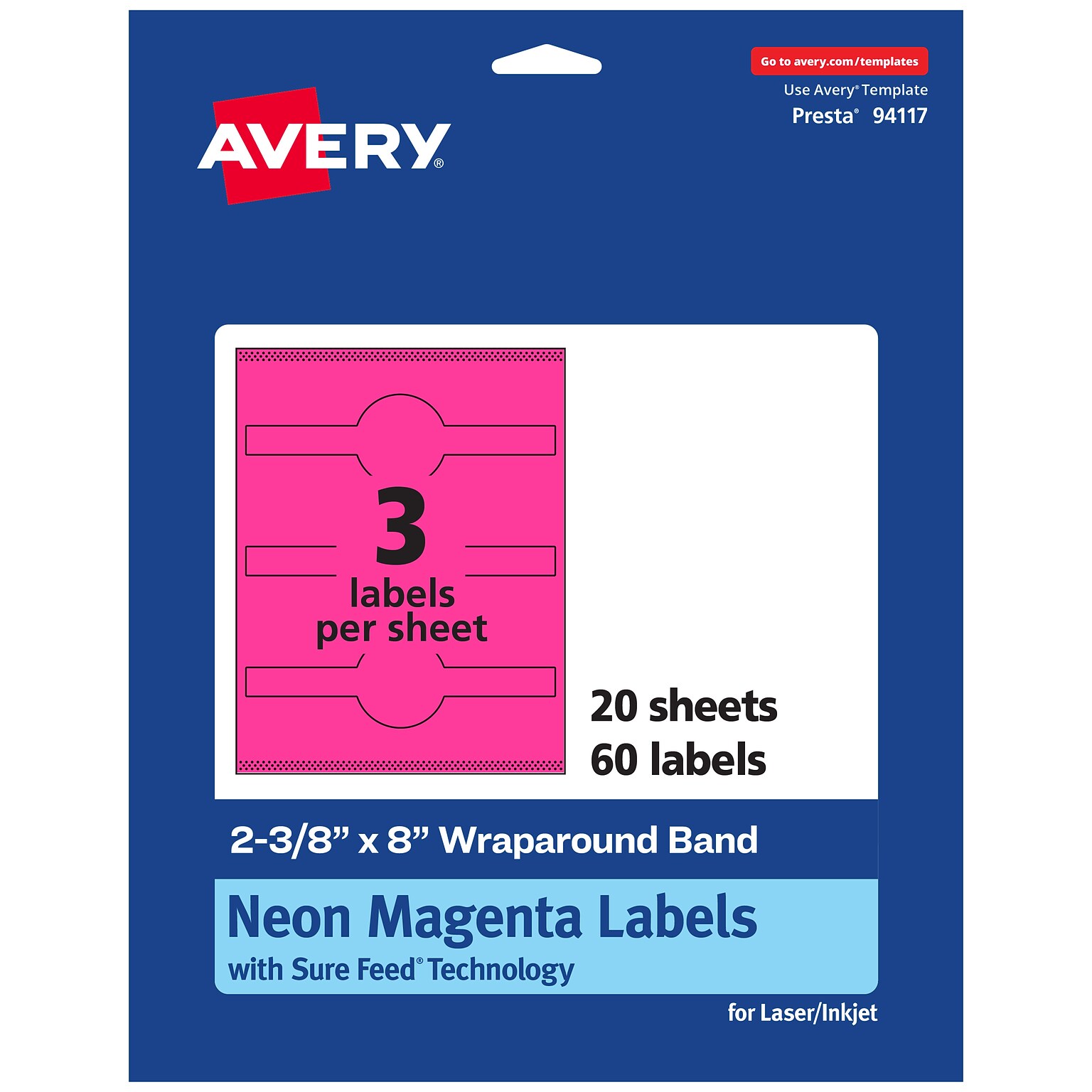 Avery Hemp Starburst Laser/Inkjet Multipurpose Labels, 1, Off-White (384/Pack)