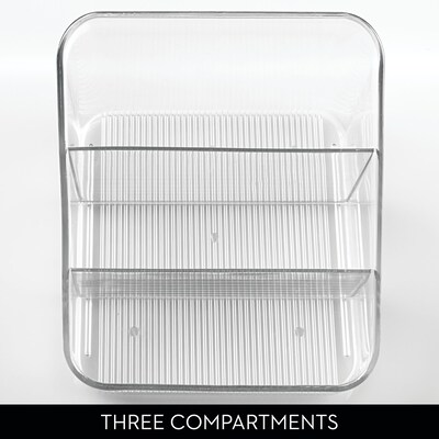 iDESIGN 3-Compartment Plastic Desk Organizer, Clear, 2 Piece (28166M2)