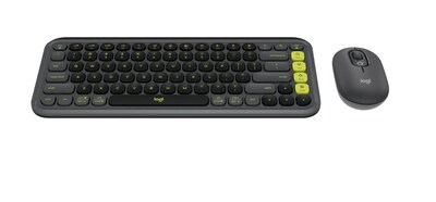 Logitech POP Icon Wireless Keyboard and Optical Mouse Combo, Graphite and Green (920-013103)