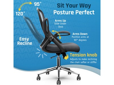 Click365 Ergonomic Fabric/Mesh Swivel Task Chair, Gray (CCHR10003B)