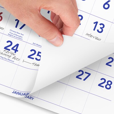 2026 AT-A-GLANCE 12 x 27 Three-Month Wall Calendar, White/Purple (PM11-28-26)