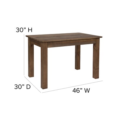 Flash Furniture HERCULES Series 46" Farm Dining Table, Rustic Pine (XAF46X30)