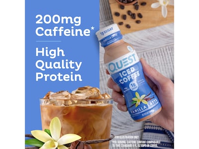 Quest Vanilla Latte Iced Coffee, 10 oz., 12/Carton (QRTDVL-4M3)