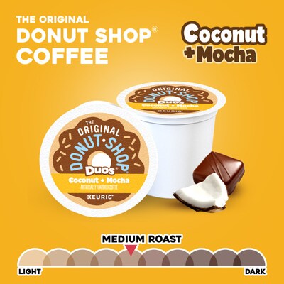 The Original Donut Shop Coconut + Mocha Caffeinated Hot & Iced Coffee Keurig K-Cup Pods, Medium Roast, 96/Box (5000361500CT)