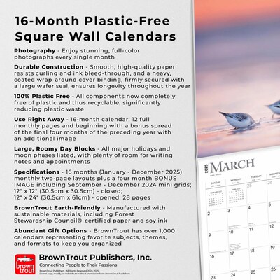 2025 BrownTrout Simplicity 12" x 24" Monthly Square Wall Calendar, (9781975477790)