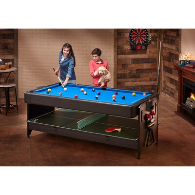 Fat Cat Original 3-in-1 7' Pockey Multi-Game Table, Blue (64-1052)