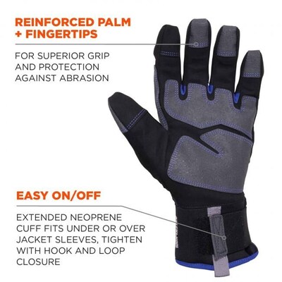 ProFlex 817WP Reinforced Thermal Waterproof Utility Gloves, Black, Large (17374)