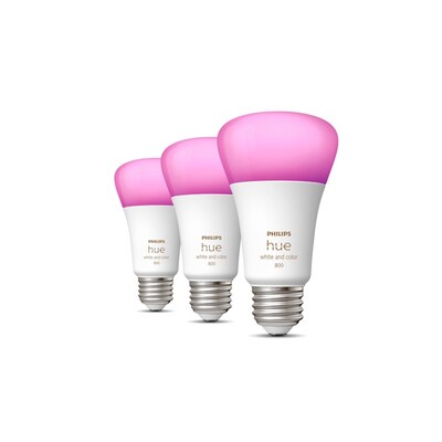Philips Hue 60W Equivalent E26 LED Smart Bulb, White And Color Ambiance, 3/Pk (562785)