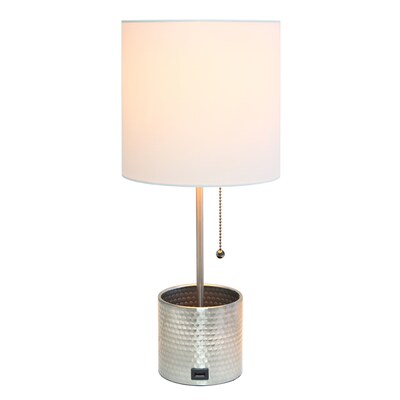 Creekwood Home 18.5 LED Table Lamp with USB Port, Brushed Nickel (CWT-1007-BN)
