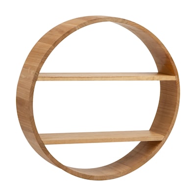 Mind Reader 2-Shelf Wall Decor Circular Floating Shelves, Brown (WWALLCIR-BRN)