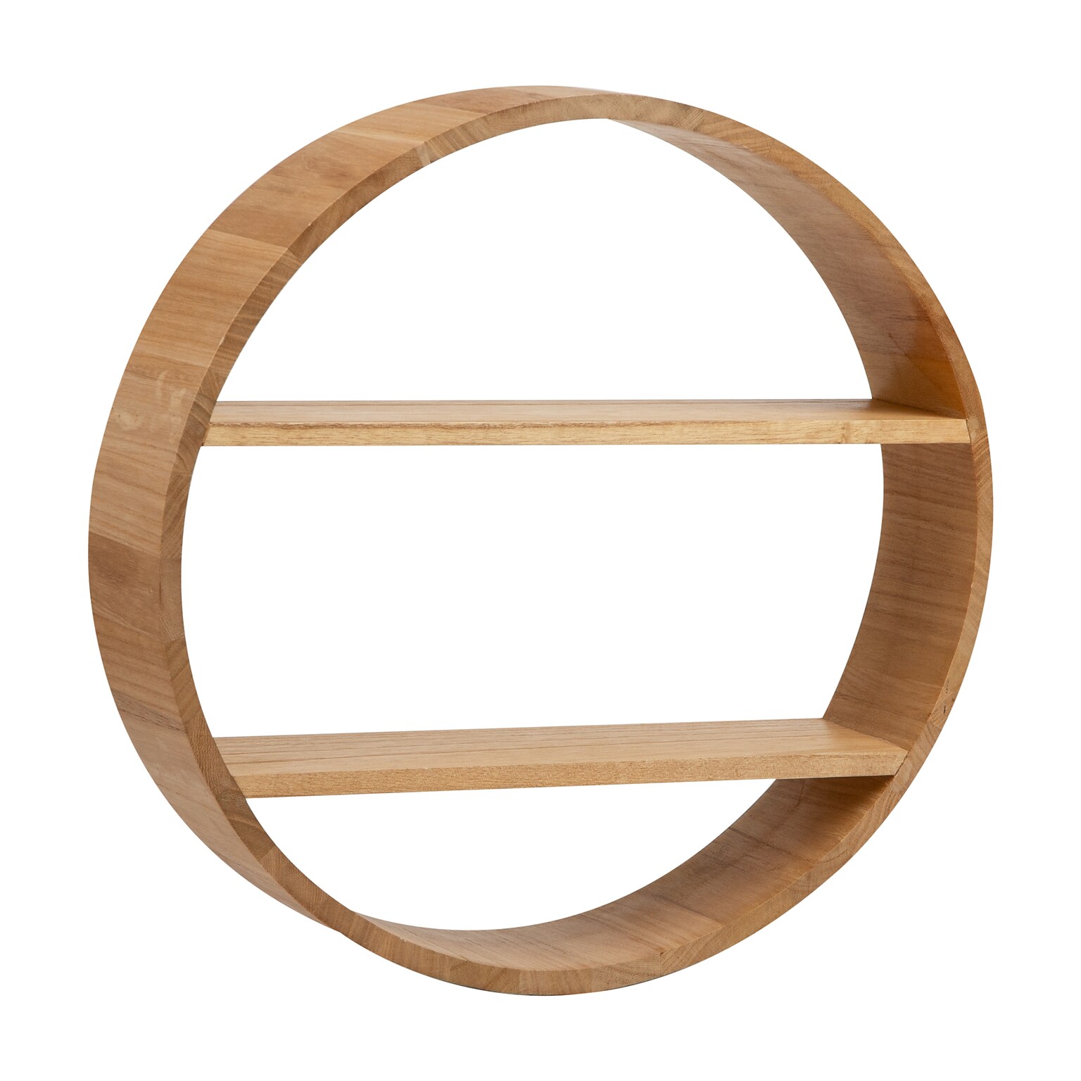 Mind Reader 2-Shelf Wall Decor Circular Floating Shelves, Brown (WWALLCIR-BRN)