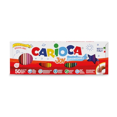 CARIOCA Joy Washable Kids Markers, Fine Tip, Assorted Colors, 50/Set (CRA41018)