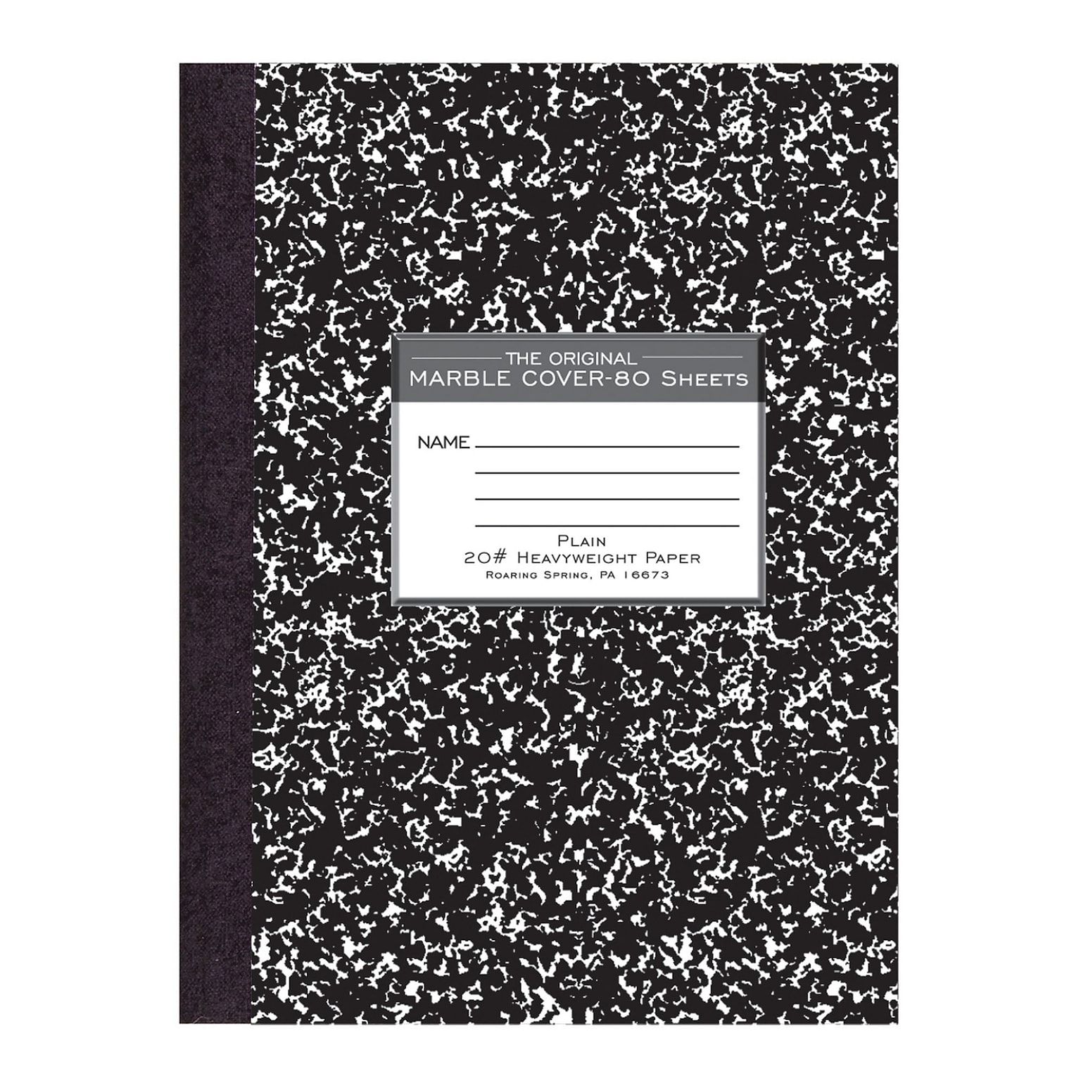 Roaring Spring Paper Products Signature Composition Notebooks, 7.88 x 10.25, 80 Sheets, Black, 24/Case (77479CS)