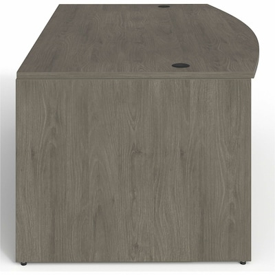 Lorell Prominence 2.0 72" W Bowfront Left-Pedestal Desk, Gray Elm Surface (LLRPD4272LSPBGE)