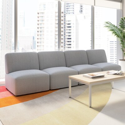 Bush Business Furniture Assemble Modular 4 Seater Sectional Sofa, Fog Fabric (ASM003FGF)