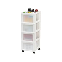 Iris 4-Drawer Storage Cart, White/Translucent White (585003)
