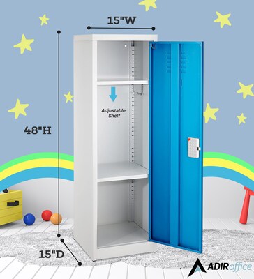 AdirOffice 48"H Single Tier Blue Storage Locker (ADI629-01-BLU-DL)
