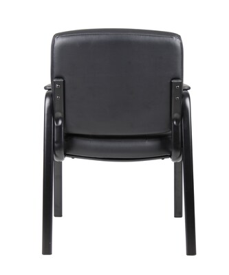 Boss Office Products LeatherPlus Guest Chair, Black (B7509)