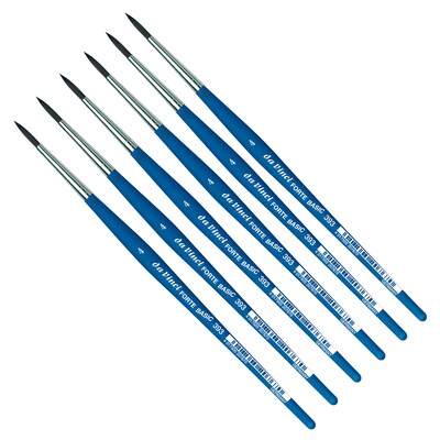 da Vinci FORTE BASIC Acrylic Synthetic Bristle, Round Brush, 6/Pack (DVXVA3934-6)