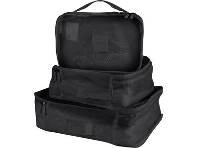 G Force 6-Piece Fabric Travel Pouch Set, Water Resistant, Black (27105-BLACK)