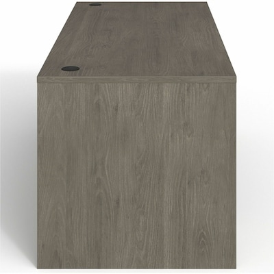 Lorell Prominence 2.0 66" W Double-Pedestal Desk, Gray Elm Surface (LLRPD3066DPGE)