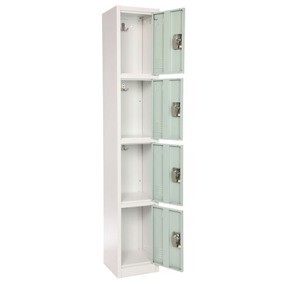 AdirOffice 72 4 Tier Misty Green Storage Locker, 4/Pack (ADI629-204-MGRN-PKG-4)