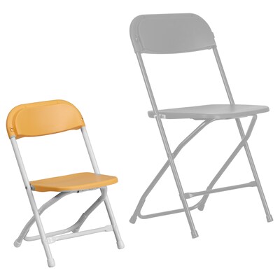 Flash Furniture Plastic Kids Folding Chair, Yellow, 2 Pieces (2YKIDYL)