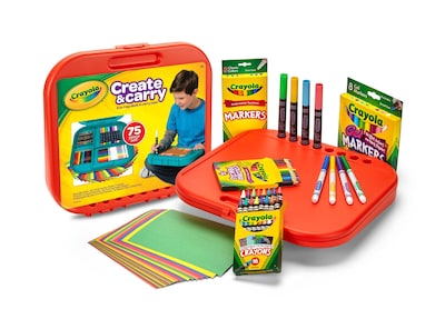 Crayola Create N' Carry 75-Piece Case, Assorted Colors (04-6814)