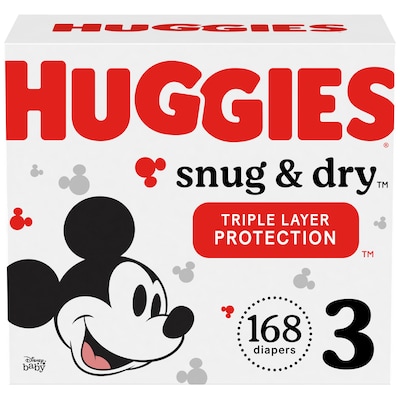 Huggies Snug & Dry Diapers, Size 3, 168 Count (51520)