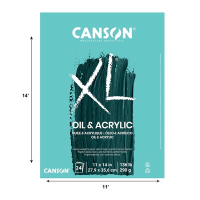Canson XL Series 11 x 14 Oil & Acrylic Pad, 24 Sheets/Pad (MCXC400026878)