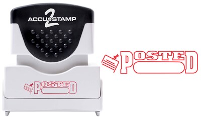 Accu-Stamp 2 Posted Rectangle, Red Ink, 1 5/8" x 1/2" (COS035580)