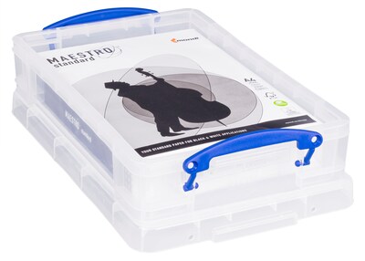 Really Useful Box 4.23 Quart Storage Box with Latching Lid, Plastic, Clear (4L CL)