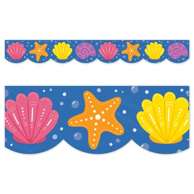 Creative Teaching Press EZ Border, Bulletin Board Border, 3 x 2, Sea Friends Seashells, 24/Pack, 3 Packs/Bundle (CTP11056-3)