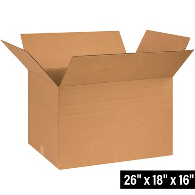26 x 18 x 16 Multi-Depth Shipping Boxes, 10/Bundle (MD261816)