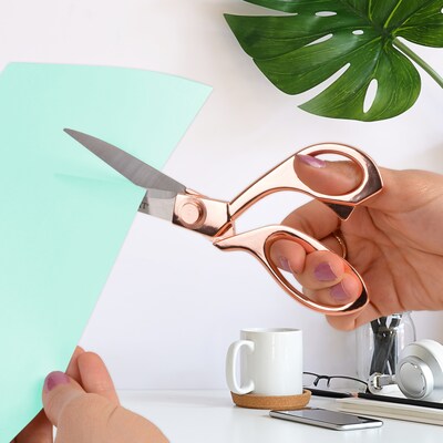 Westcott® Vintage 8" Stainless Steel Heavy Duty Scissors, Pointed Tip, Rose Gold Finish (16968)