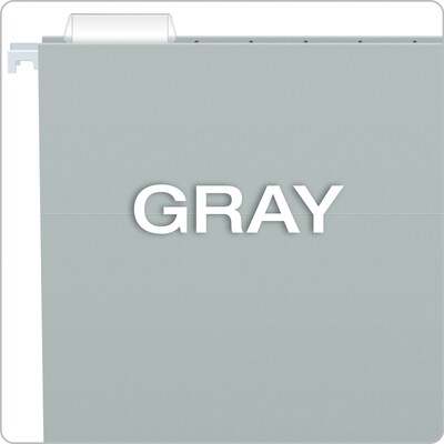 Pendaflex 100% Recycled Hanging File Folder, 1-Tab, Letter, Gray, 25/Box (81604)