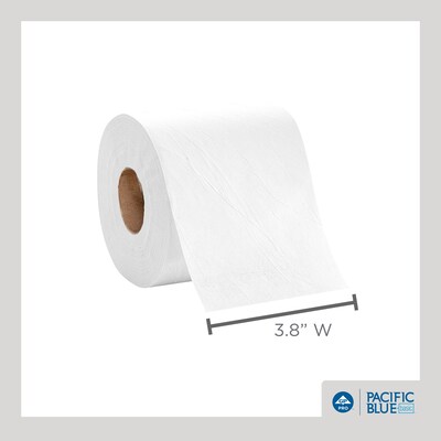 Pacific Blue Basic High Capacity Toilet Paper, 2-Ply, White, 1000 Sheets/Roll, 48 Rolls/Carton (19448/01)