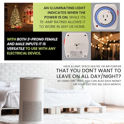 GoGreen Power Indoor AC Timer, White (GG-36011)