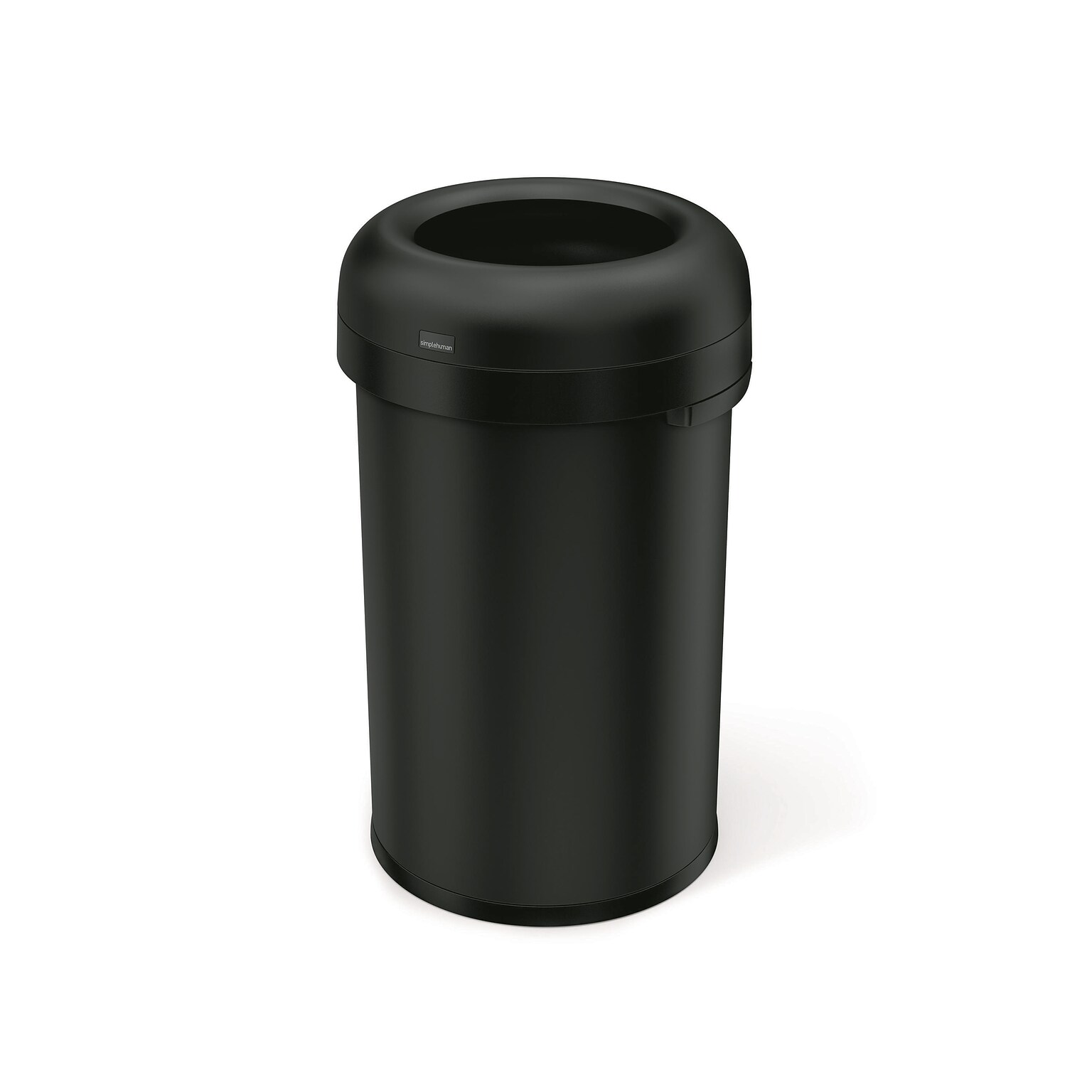 simplehuman 80L Bullet Can, Matte Black Heavy-Gauge Steel, Indoor Trash Can with Open Lid, 21 Gallon (CW1494)
